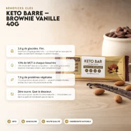 Barre keto – brownie à la vanille 40g