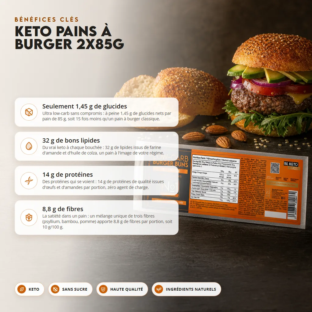 Pains keto sans gluten pour burgers 2x85g