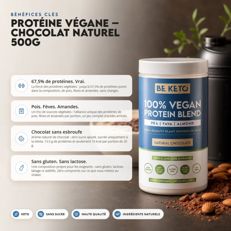 Protéine Végétale – Chocolat Naturel 500g – Benefit Protéine végétale – chocolat naturel 500g