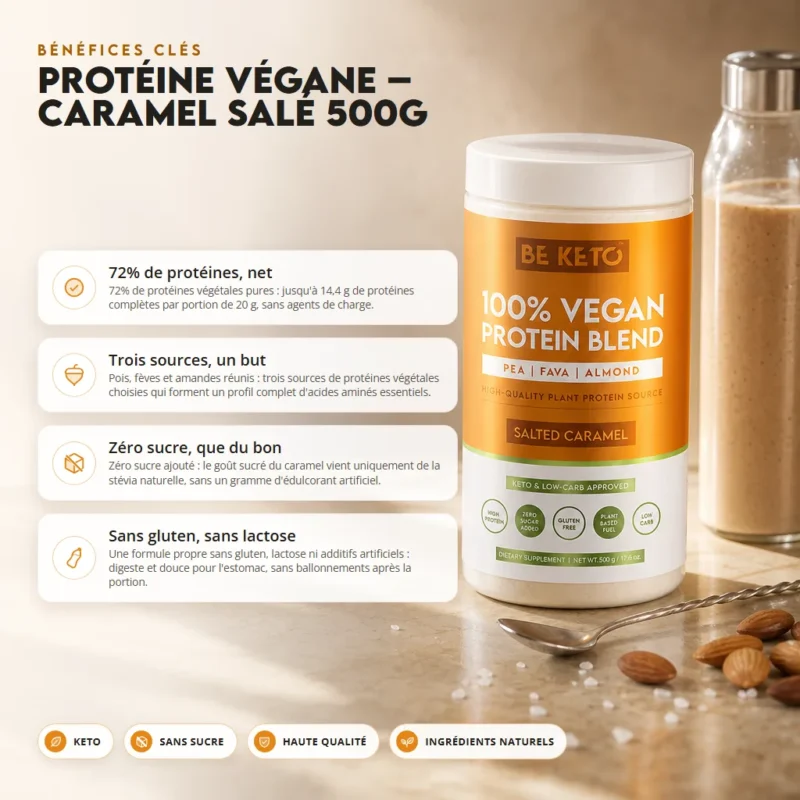 Protéine végétale – caramel salé 500g