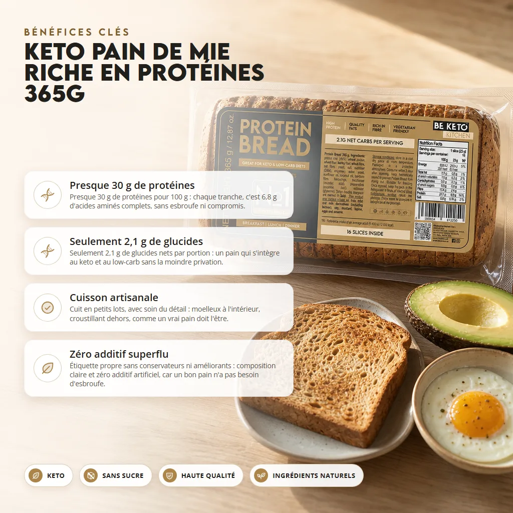 Pain toast protéiné keto 365g